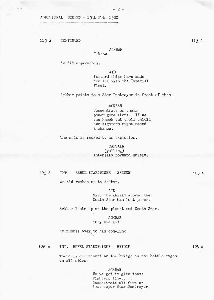Revenge of the Jedi Script